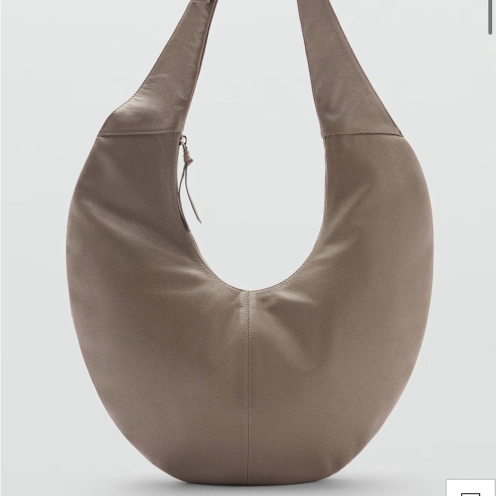 Mango Half-Moon Leather Bag